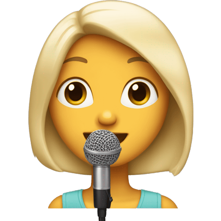 Singing girl in microphone emoji