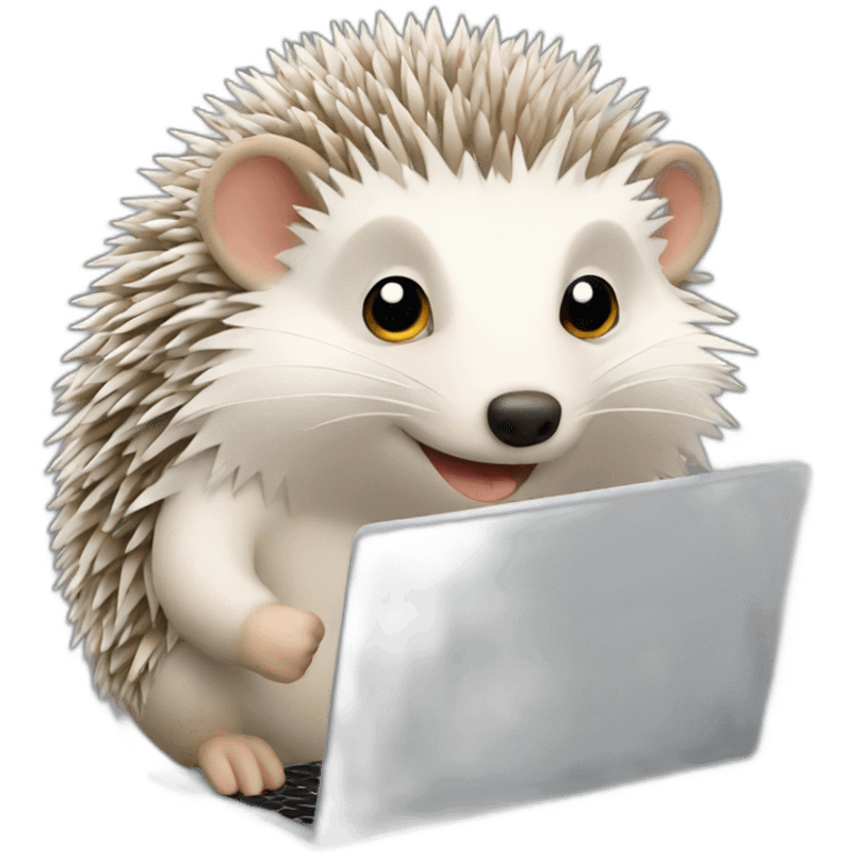 hedgehog working with laptop emoji