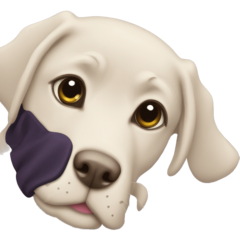 black labrador with purple collar emoji