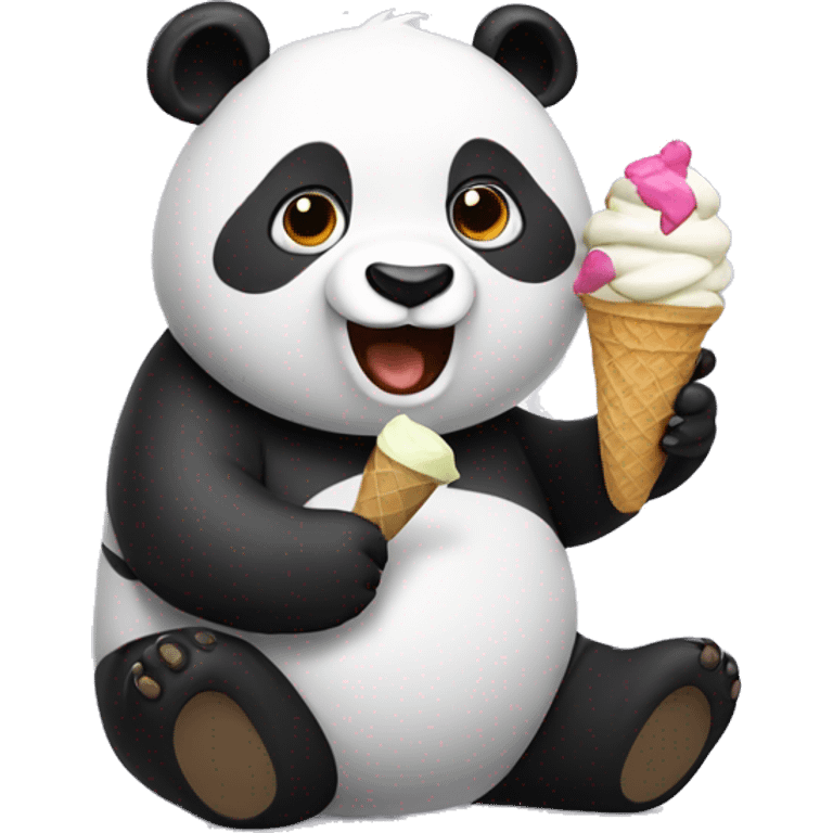 Panda eating ice cream emoji