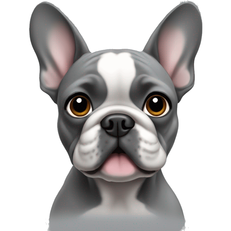 French bulldog of gray color emoji