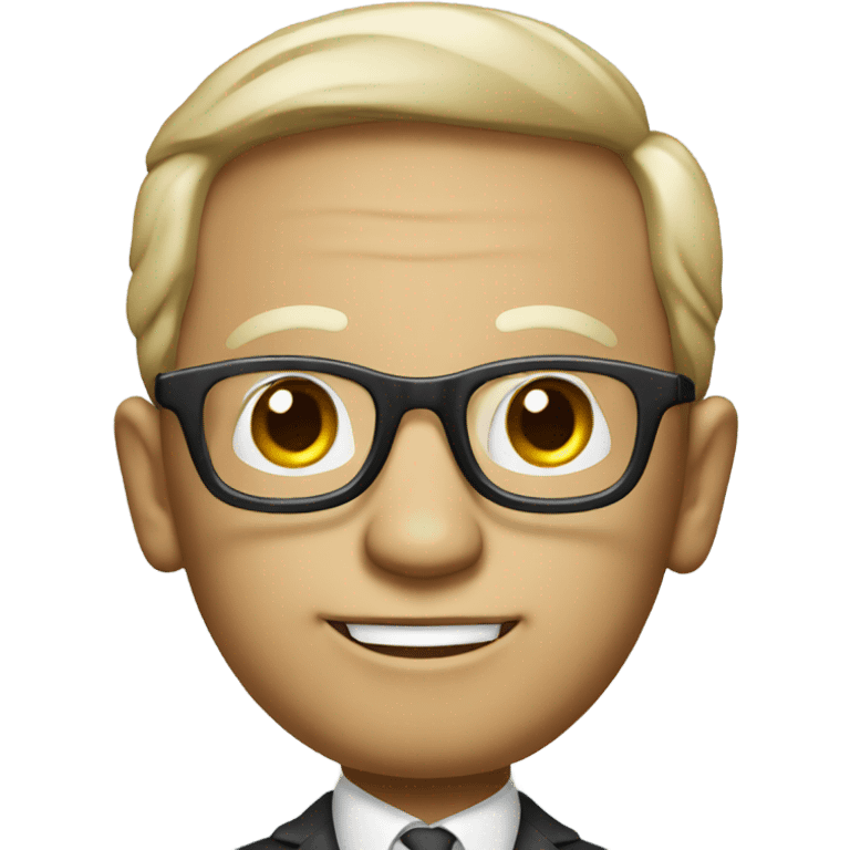 Inteligent and rich man with glasses emoji