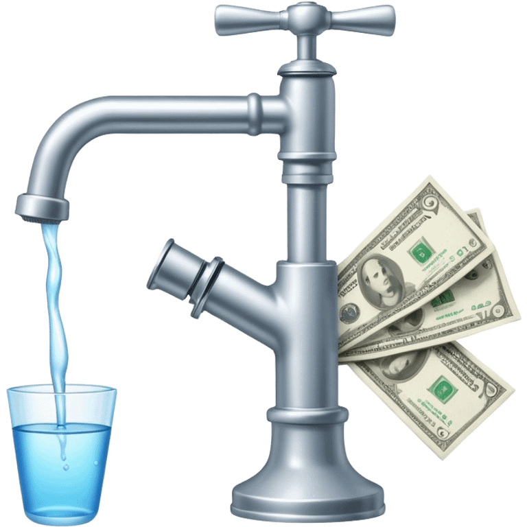 the water faucet next to the money emoji