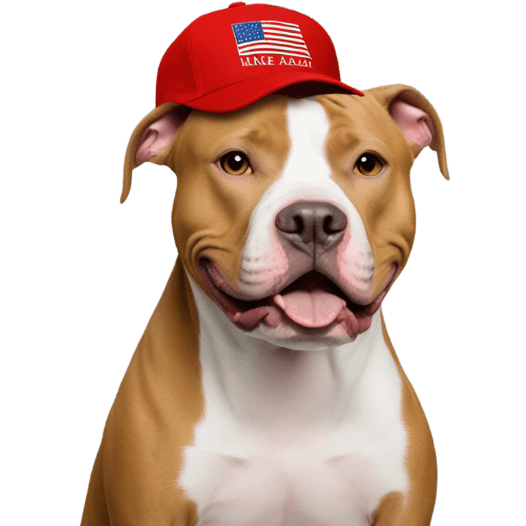 Pitbull with trump hat emoji