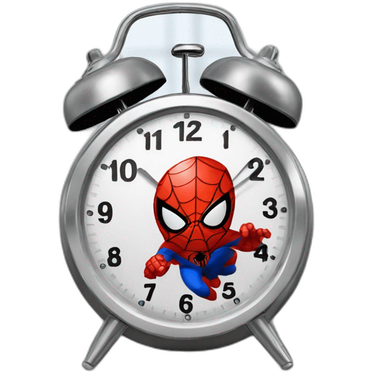 Funny spiderman alarm clock emoji