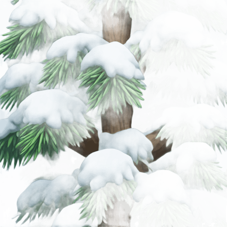 Snow on pine tree emoji