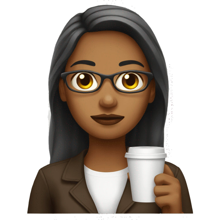 bossy girl with coffee  emoji