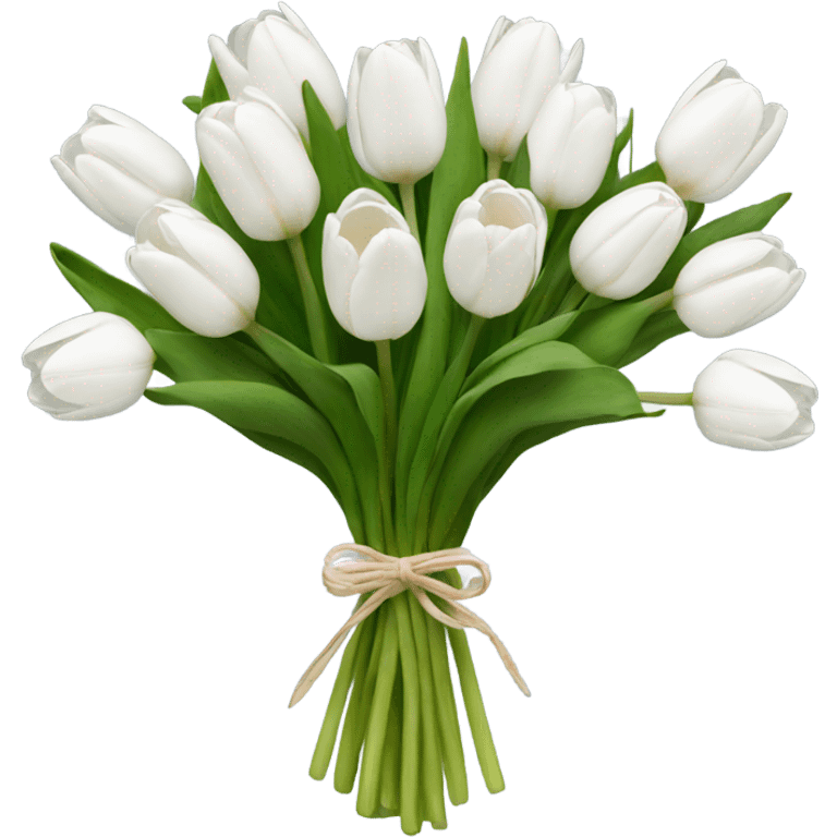 white tulip bouquet  emoji