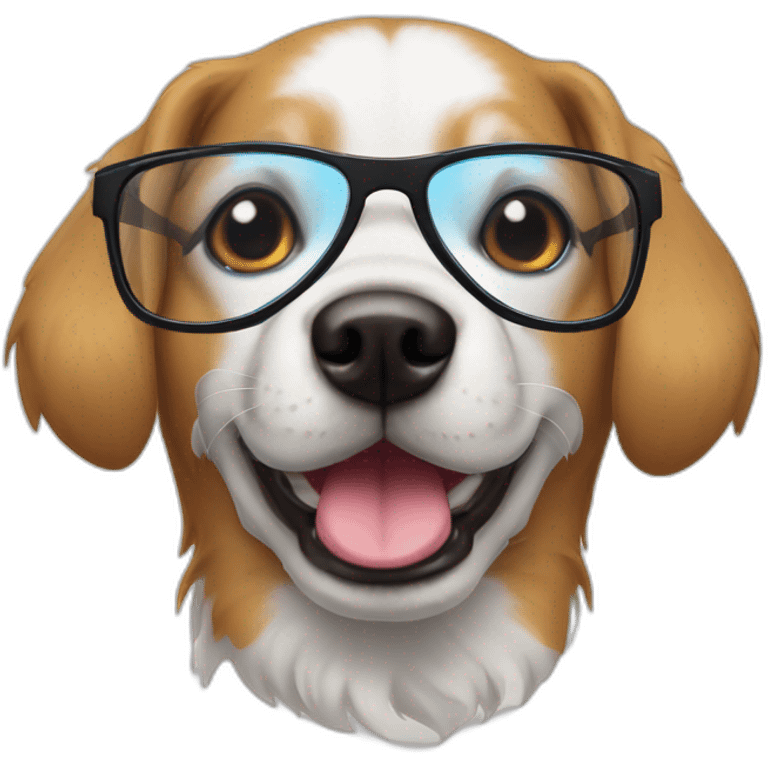 Un chien avec des lunettes emoji