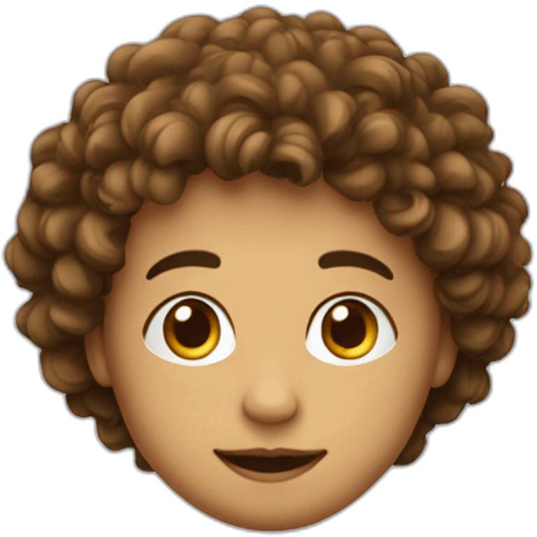 Un rebeu petit avec des cheveux bouclés et mi-long emoji