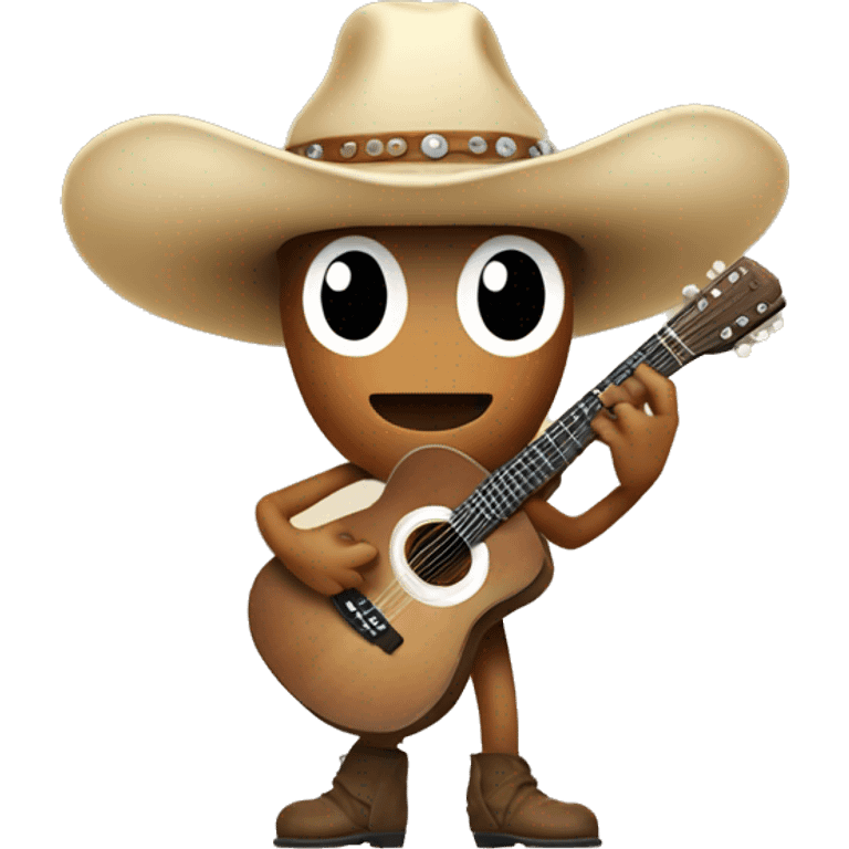 Mushroom wearing a cowboy hat playing a guitar  emoji