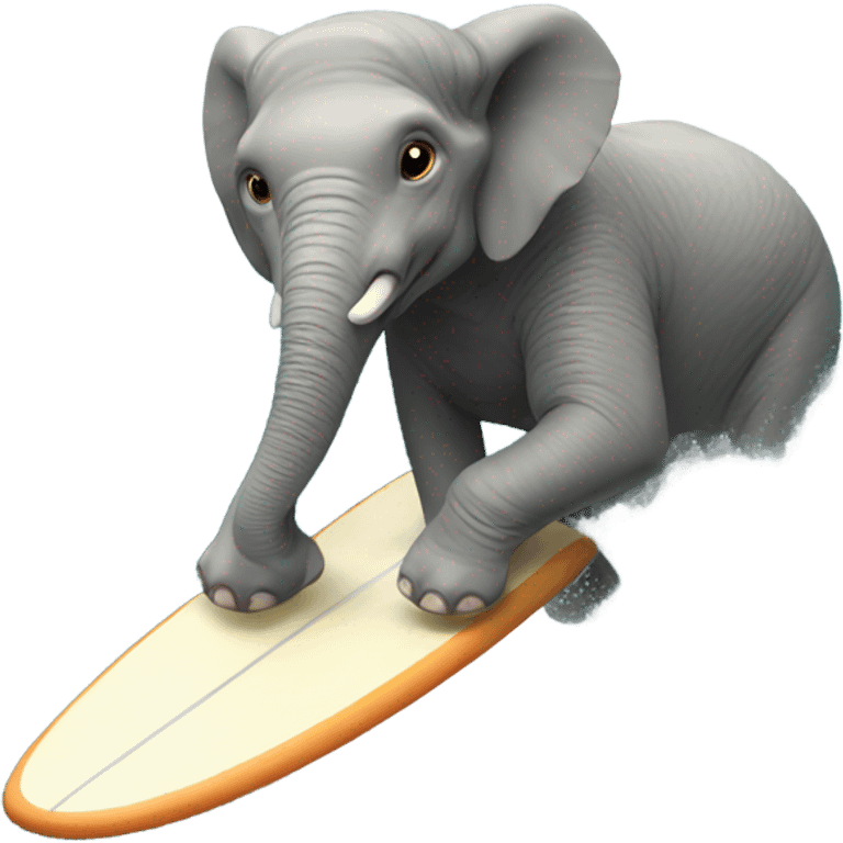 Elephant surfing emoji