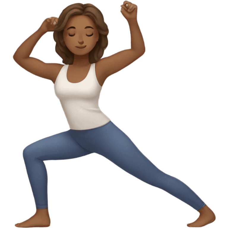 Brown haired girl doing yoga emoji