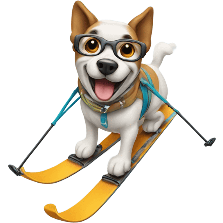 Dog skiing emoji