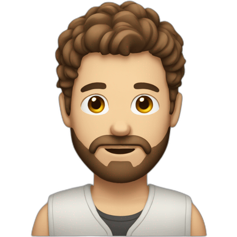 alcoholic man with brown hair and beard emoji