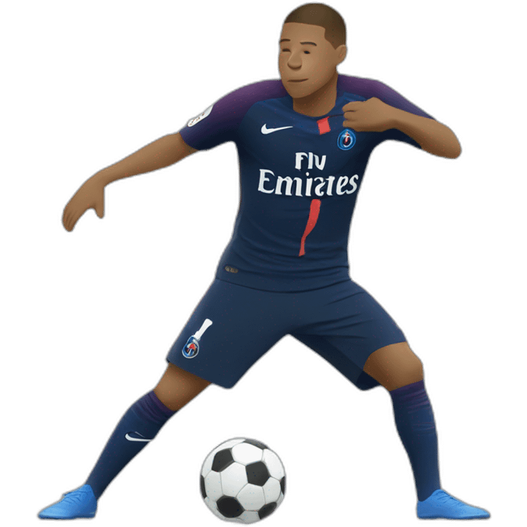 mbappé doing the dab emoji