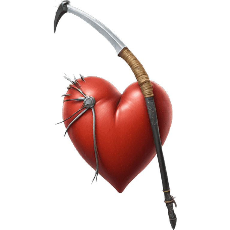 Realistic heart with scythe  emoji