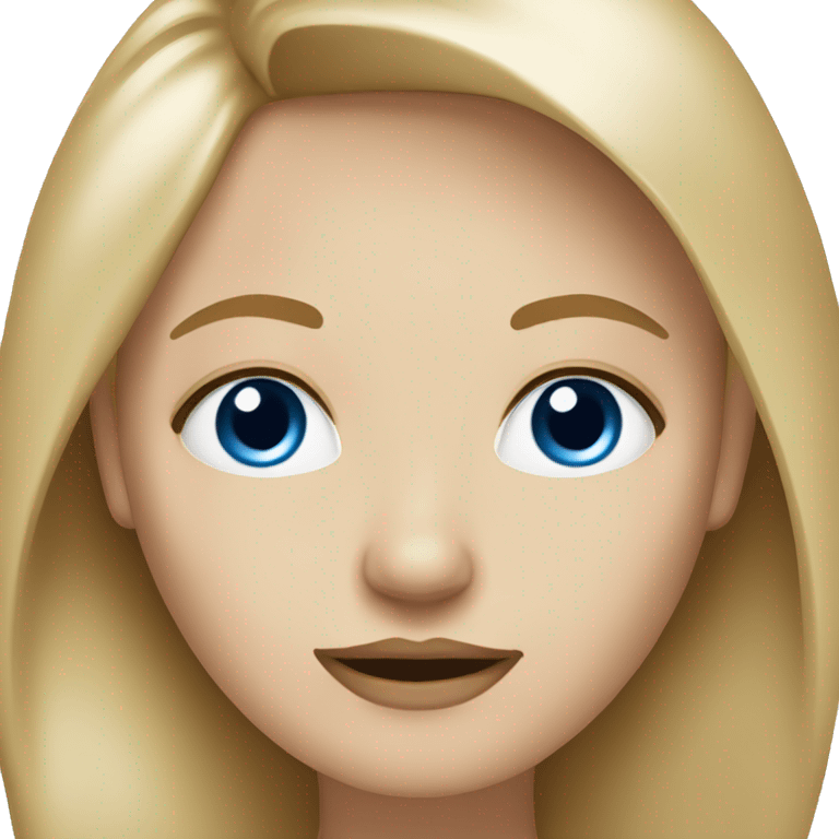 pretty dark blonde, blue eyes, snub nose, cream top emoji