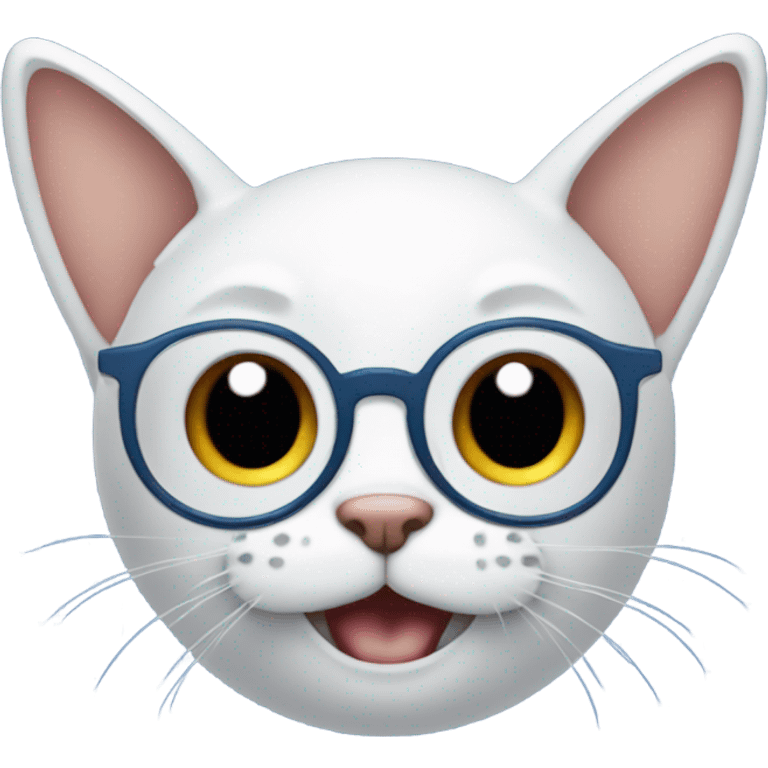 Blue emoji with glasses mewing  emoji