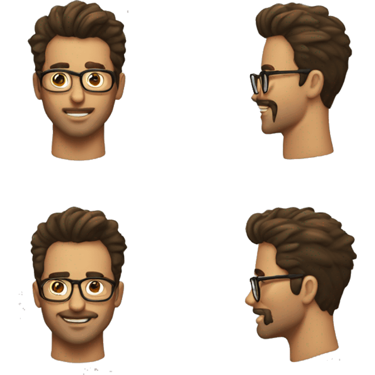 HOMBRE sin barba LENTES CABELLO RIZADO emoji