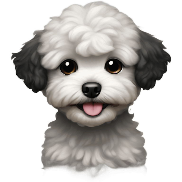 maltipoo black puppy eyes closed happy laughing  emoji