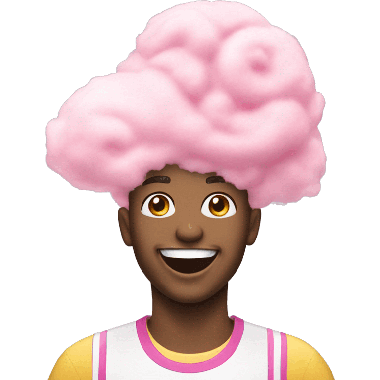 Smiling cotton candy shilling emoji