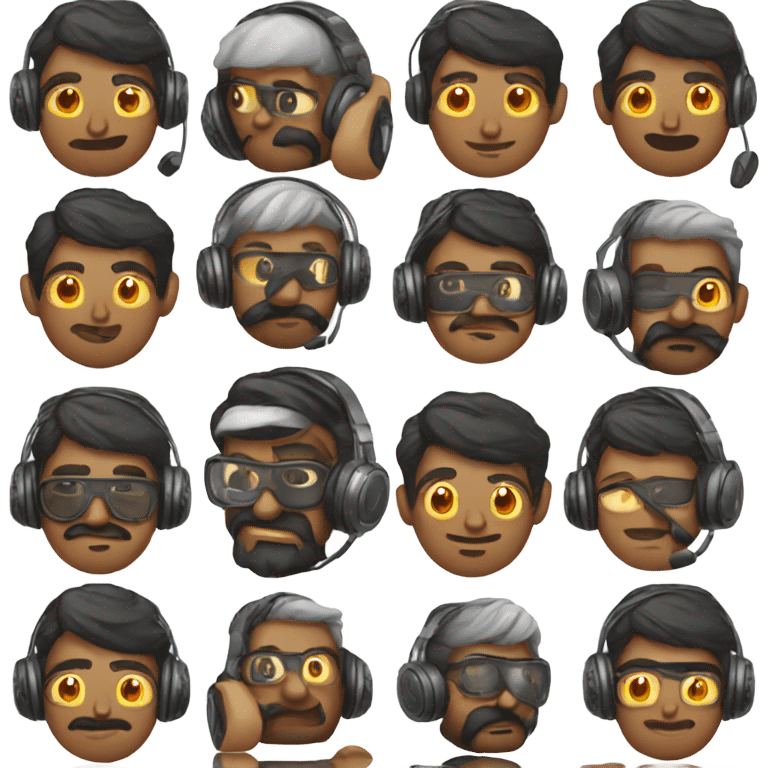 Indian man with a gamer headset emoji