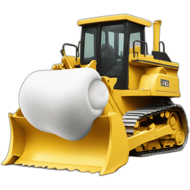 A bulldozer giving birth to a baby bulldozer emoji