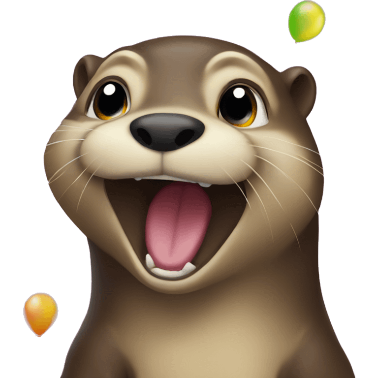 Party otter at a party emoji