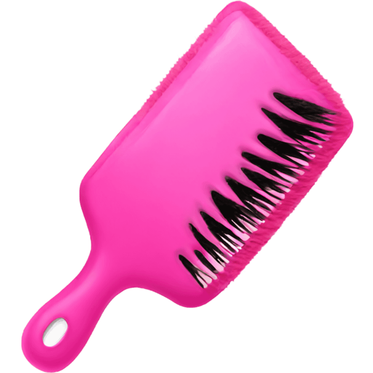 Pink hairbrush emoji