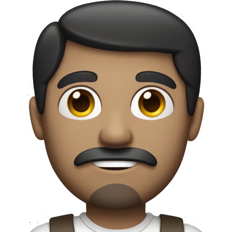 dark hair dark eye man with short mustache holding money emoji