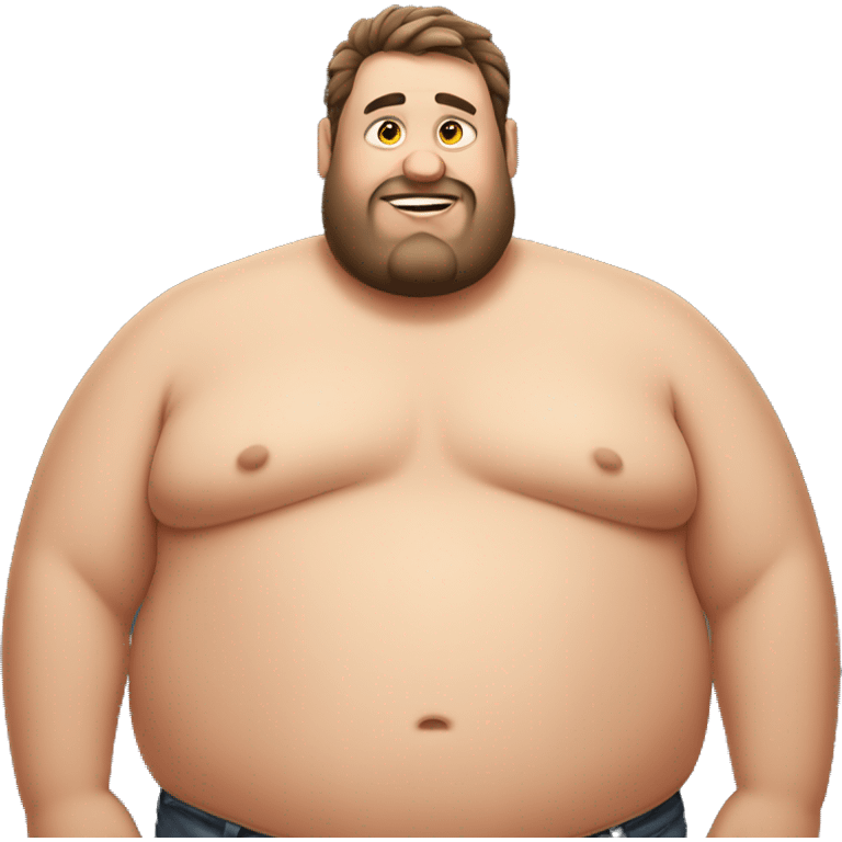 Fat guy with no shirt on emoji