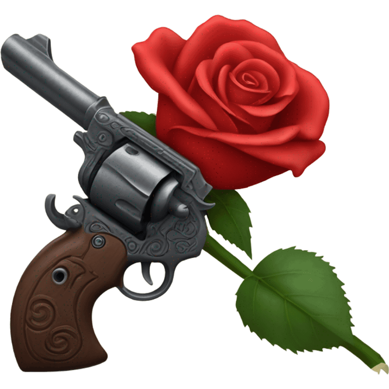 Red rose pistol  emoji