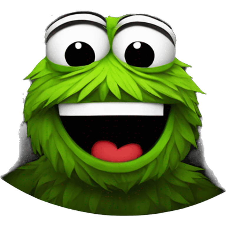 oscar the grouch inside metal trash can emoji