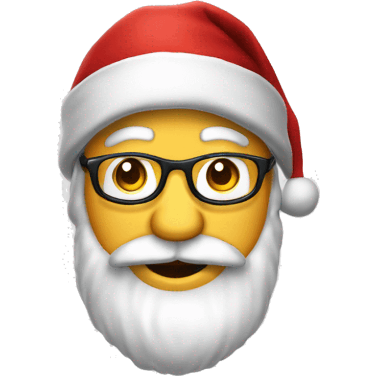 Père Noël mignon avec un tuque et lunettes dorées  emoji