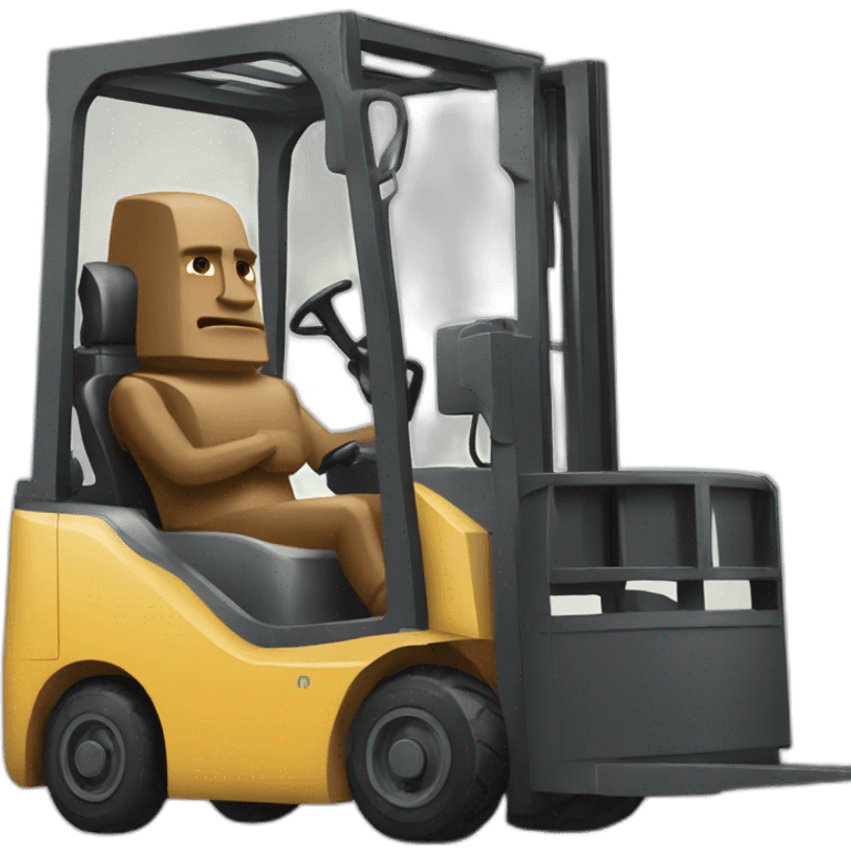 moai driving a forklift emoji