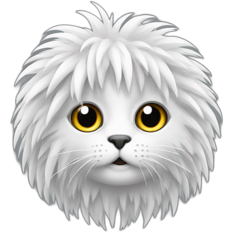 Chat blanc avec poils gris emoji