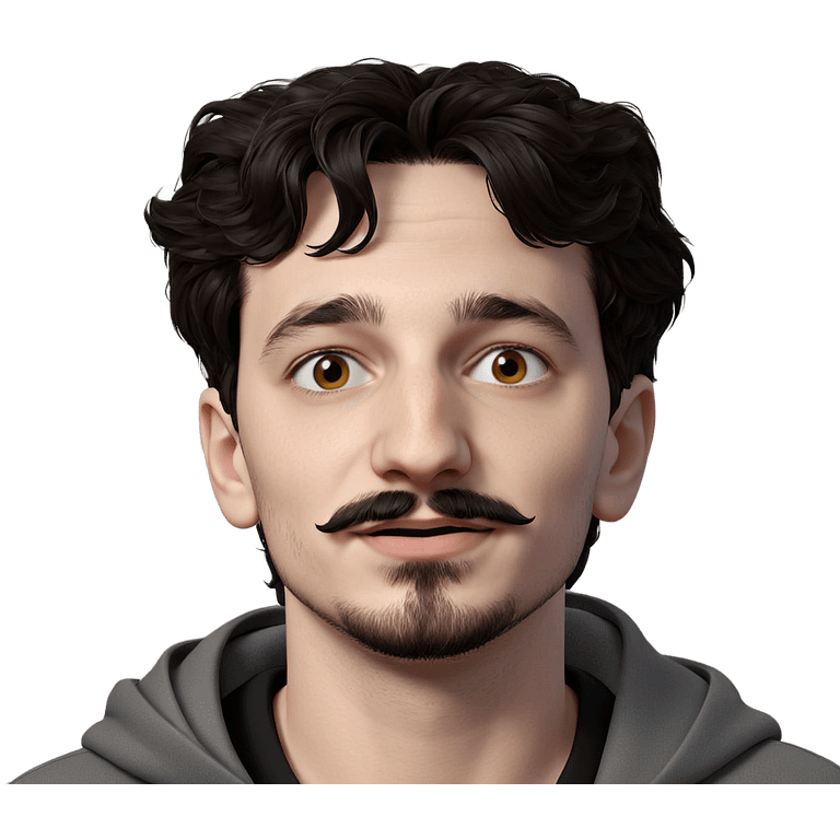 hooded boy with mustache portrait emoji