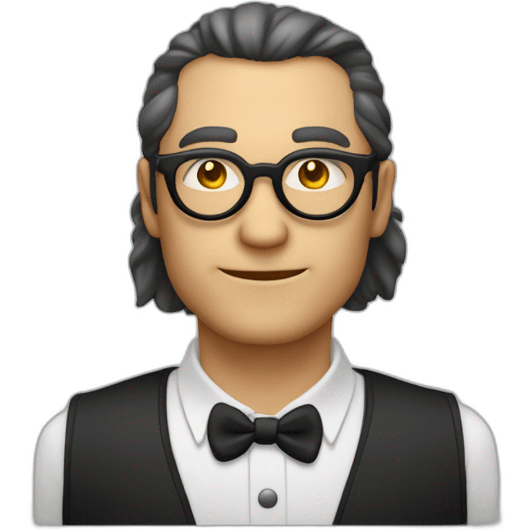 Viel homme blanc chauve avec lunettes rondes SANS moustache visage rond emoji