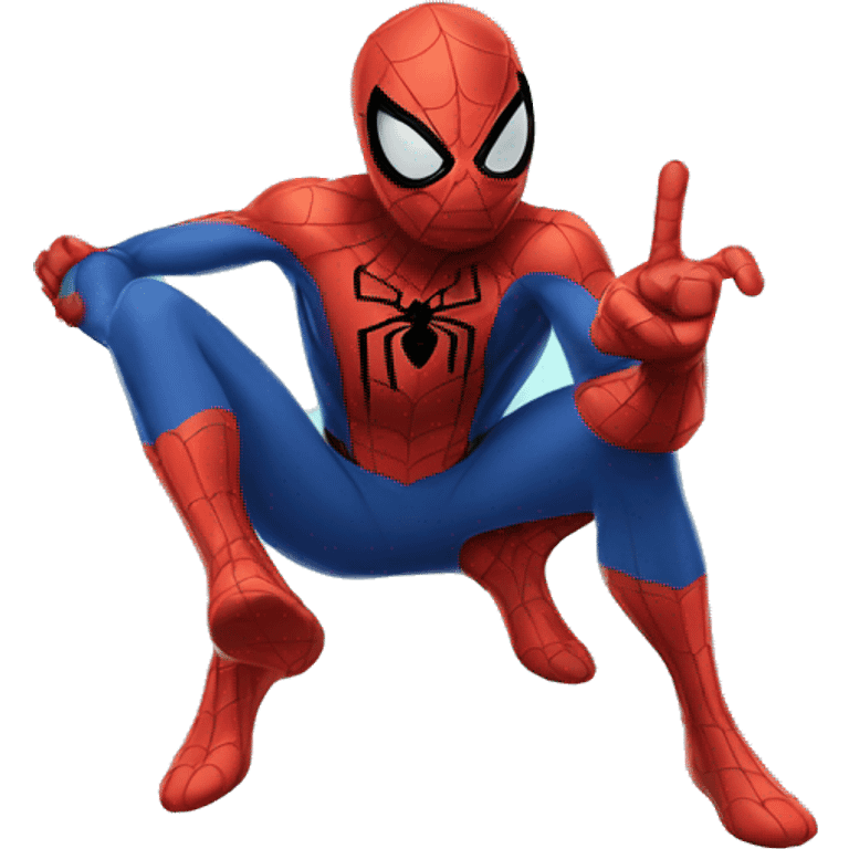 Spider-Man with peace sign emoji