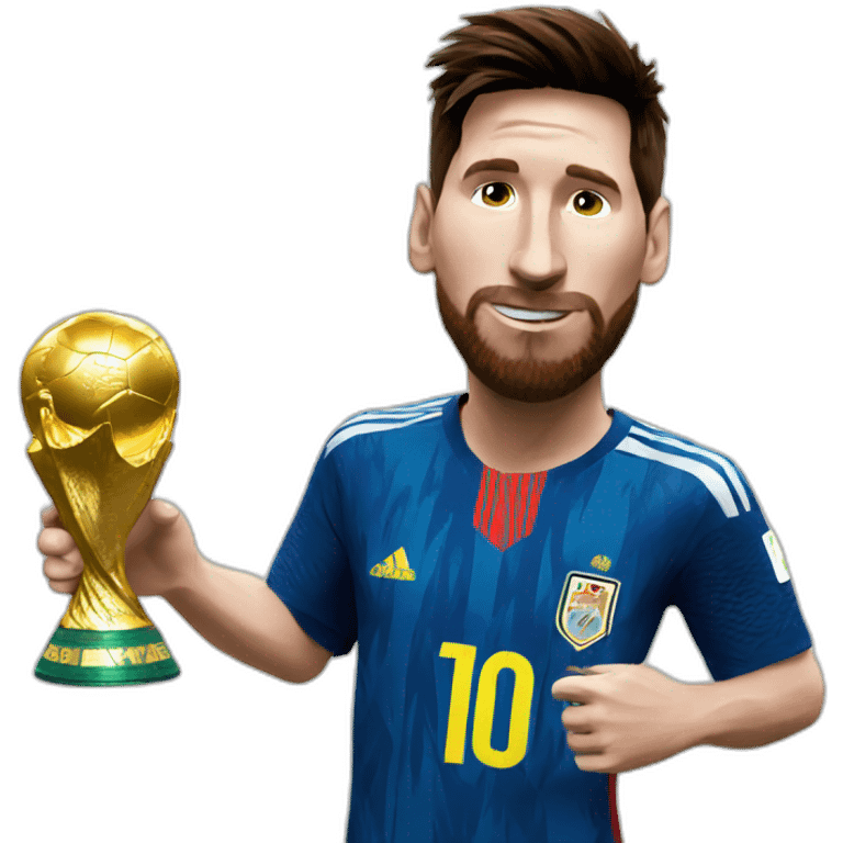 Messi with world cup emoji