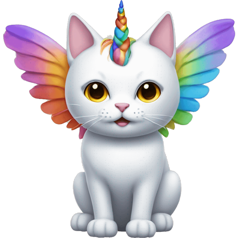 rainbow cat with wings and a unicorn horn emoji