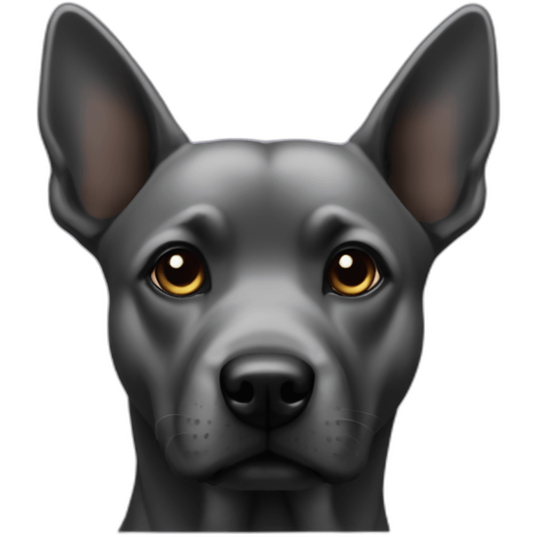 Un chien noir qui faisa patte avant emoji