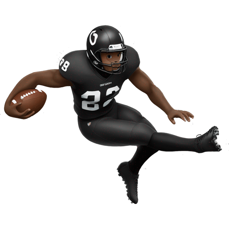 black football player diving into endzone emoji