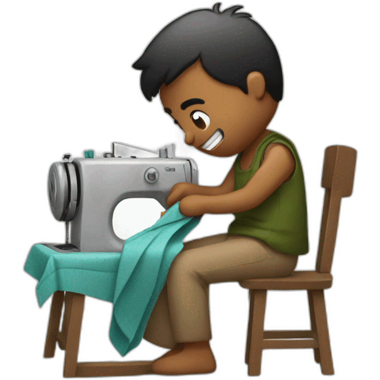 man sewing clothes  emoji