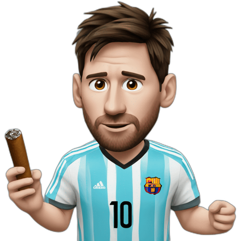 Realistic-Messi-with-a-cigar emoji