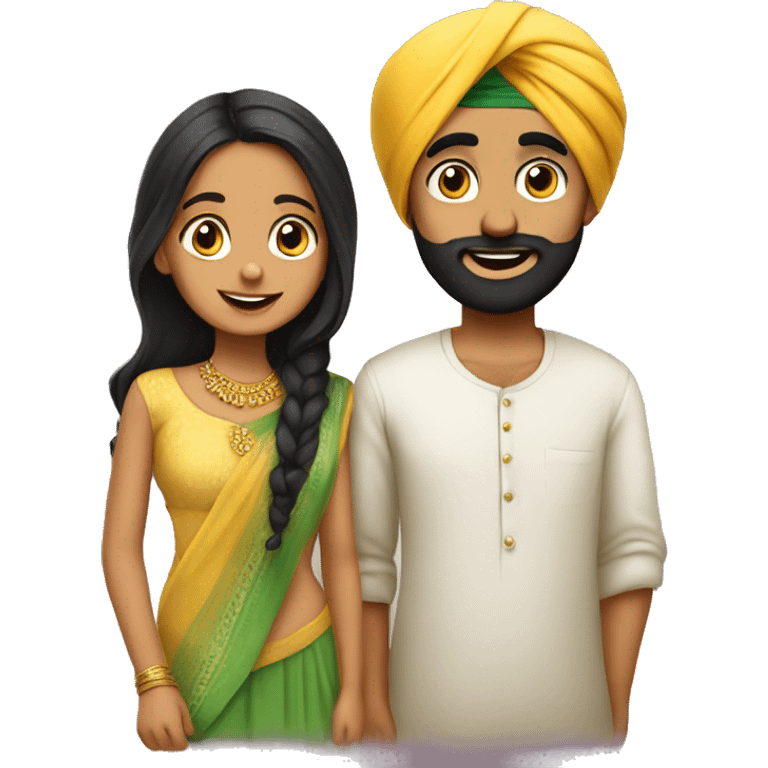 A punjabi boy with a cute punjabi girl emoji