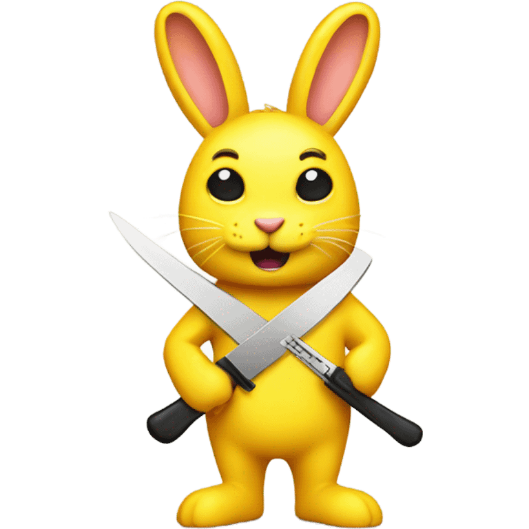 Yellow bunny with knife  emoji