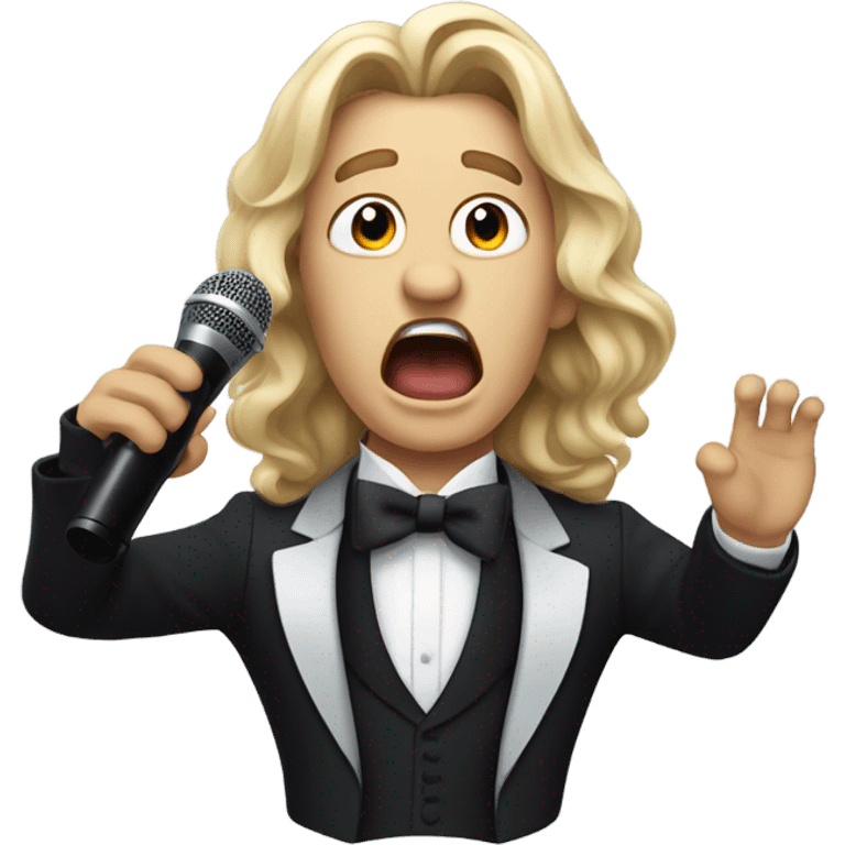 Opera Singer Guy with Long hair emoji