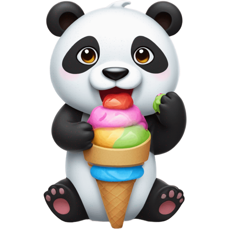 Panda eating ice cream emoji